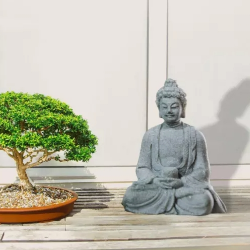 Vintage Collectible Ornaments - Harz-Buddha-Statue, Sammlerfigur, Ornament, Buddhismus für Büro,