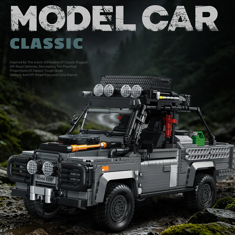Vintage Collectible Cars - Vintage Off-Road Defender Style Bausteine Technik-Modellbausatz