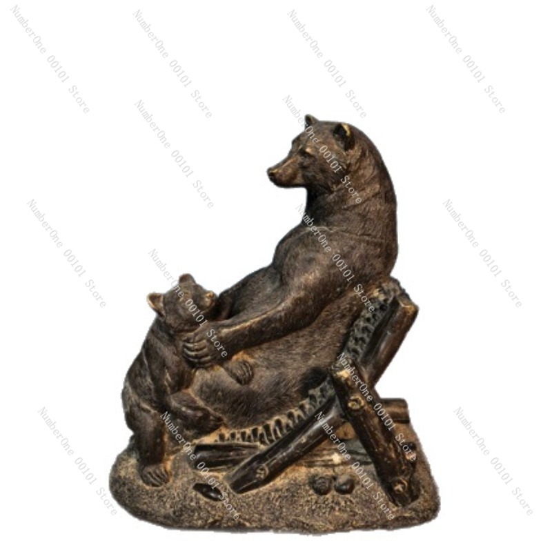 Vintage Collectible Bears - Antike Bronze-Bärenfigur Vintage-Handwerkskunst Dekoration im Alten