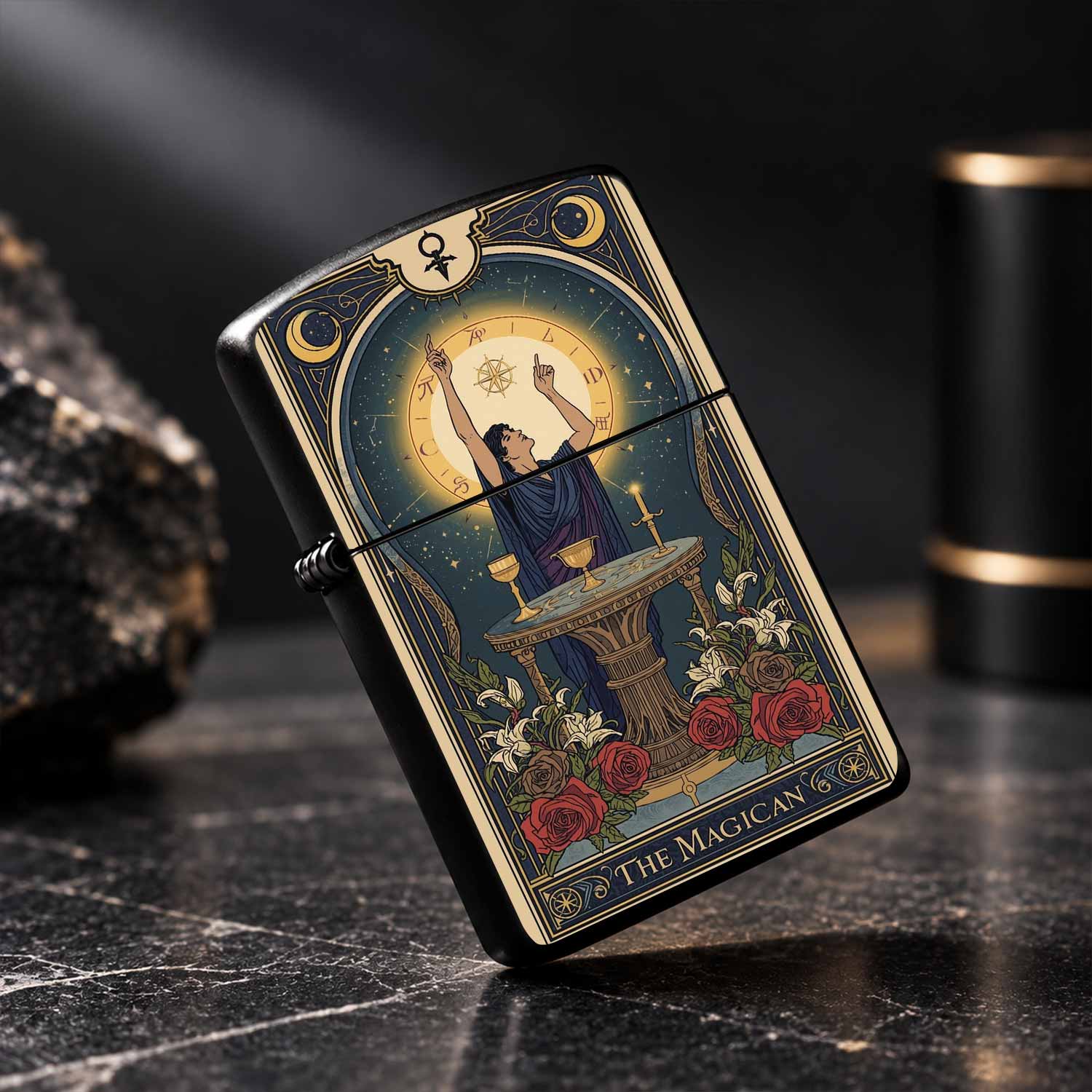 Vintage-Tarot-Feuerzeug mit de – Vintage Collectible Lighters Bewertung und Preis