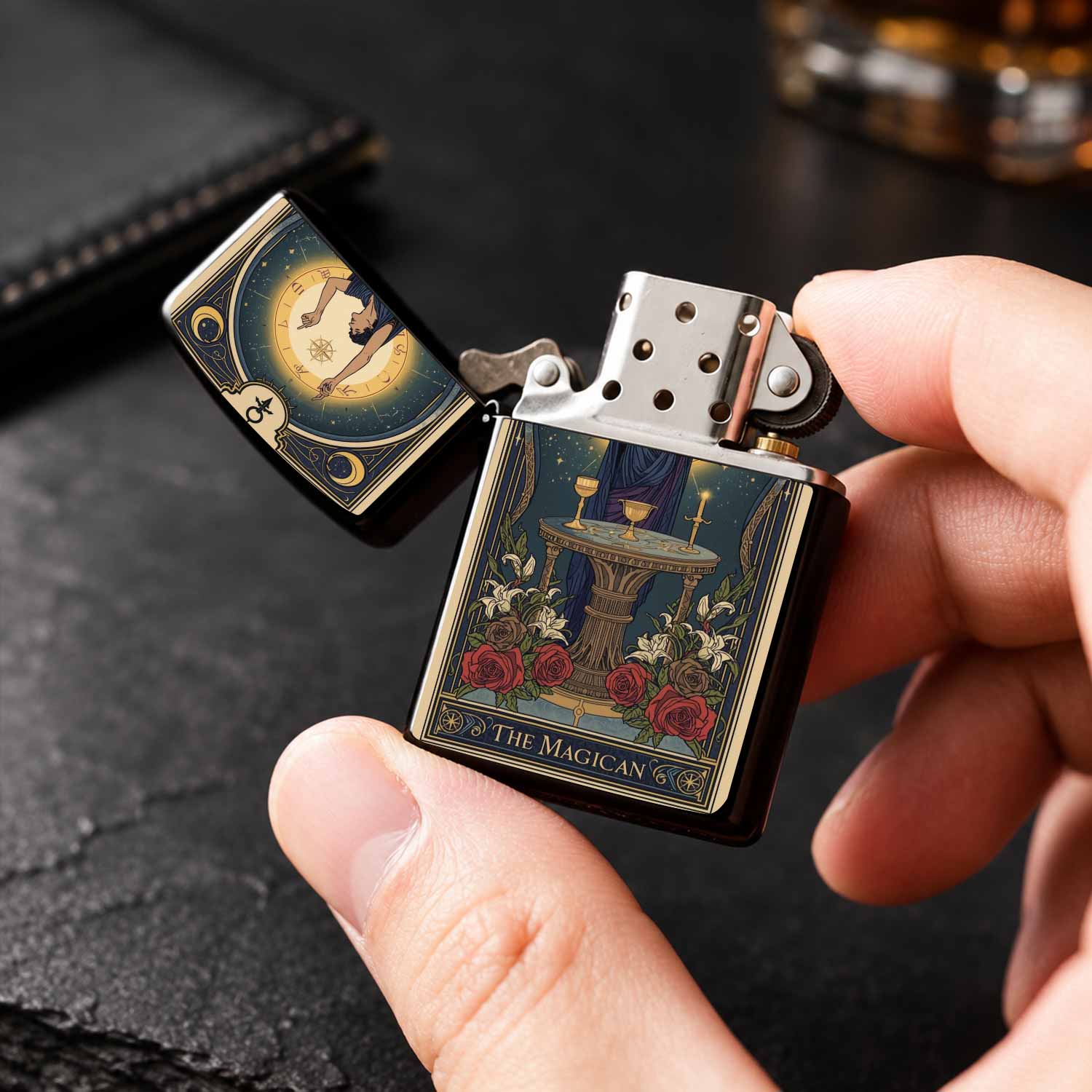 Vintage-Tarot-Feuerzeug mit de – Vintage Collectible Lighters Bewertung und Preis