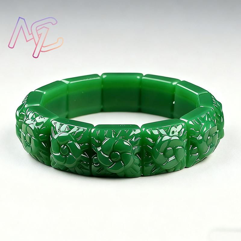 Echtes Jade-Blumen-Armband, Ar – Vintage Item Bewertung und Preis