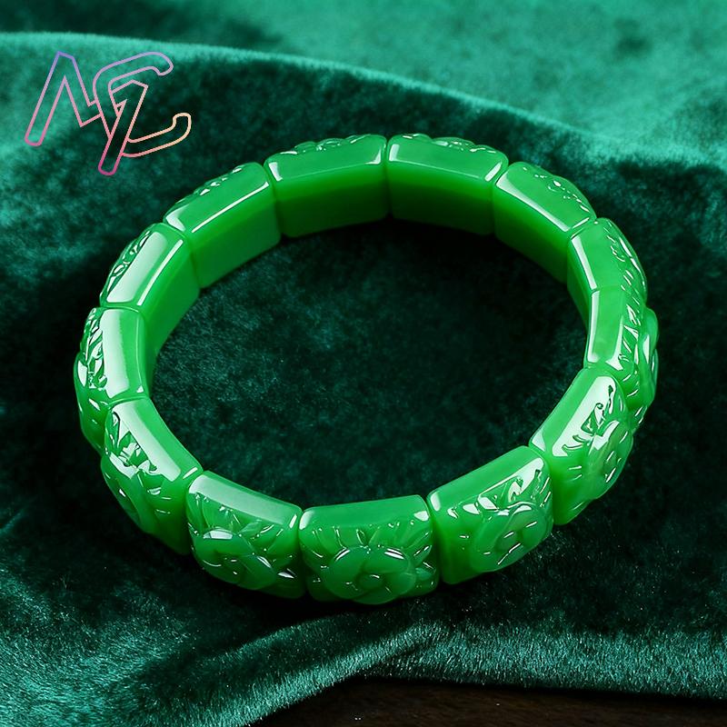 Echtes Jade-Blumen-Armband, Ar – Vintage Item Bewertung und Preis