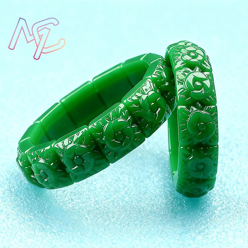 Echtes Jade-Blumen-Armband, Ar – Vintage Item Bewertung und Preis