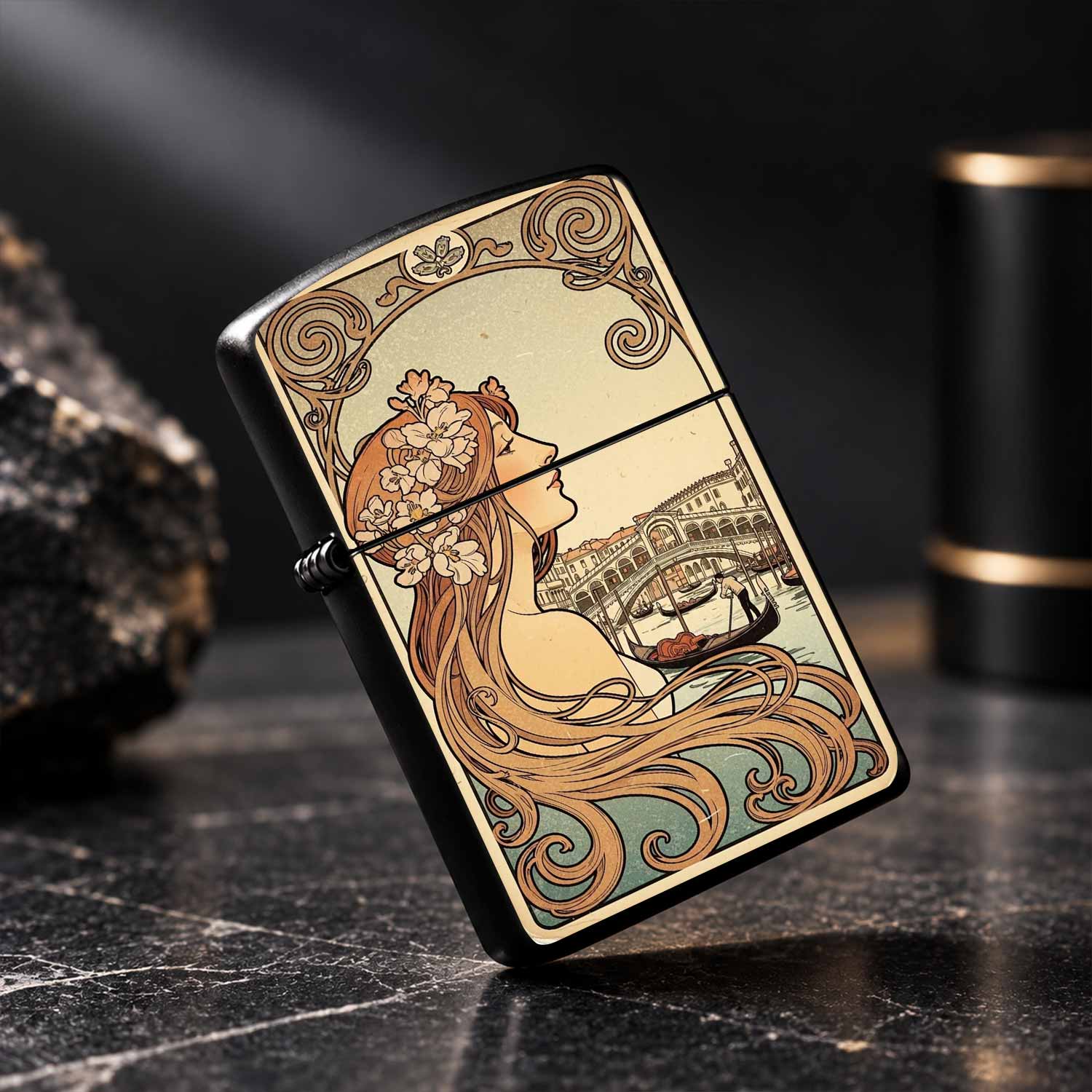 Vintage-Feuerzeug im Art-Nouve – Vintage Collectible Lighters Bewertung und Preis